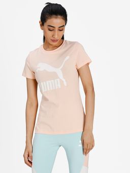 Puma - Classics Logo Women Peach T-Shirt