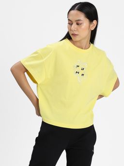 Puma - Evide Graphic Women Yellow T-Shirt
