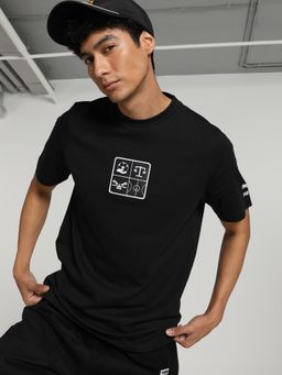 Puma - CLASSIC ICONS OF UNITY Graphic Unisex Black T-Shirt