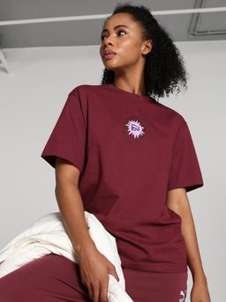 Puma - DOWNTOWN Relaxed Graphic Women Red T-Shirt