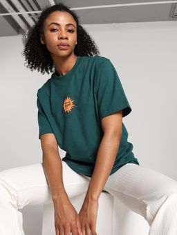 Puma - DOWNTOWN Relaxed Graphic Women Green T-Shirt