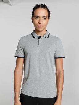 Puma - Essentials pique tipping Polo Men Grey T-Shirt