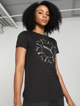 Puma - Essentials+ Graphic Women Black T-Shirt
