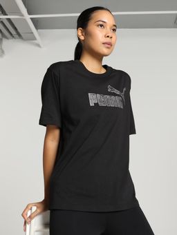 Puma - Essentials MARBLEIZED Relaxed Women Black T-Shirt