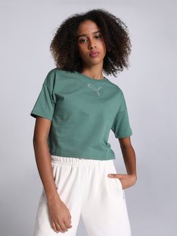 Puma - HER Crop Women Green T-Shirt