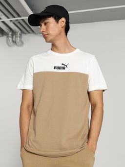 Puma - Essentials Block Men Beige T-Shirt
