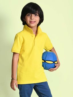 Nusyl - Solid Bright Yellow Boys Polo T-Shirt