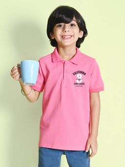 Nusyl - California Printed Bubblegum Pink Boys Polo T-Shirt