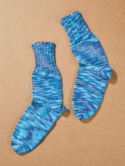 Fabindia - Navy Acrylic Woven Warmer Socks