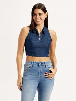 Levi's - Women Solid Dark-Blue Collar Top