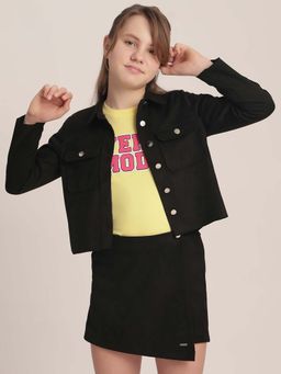 VERO MODA - Girls Black Solid Shirt