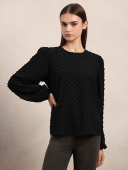 VERO MODA - Women Black Textured Top