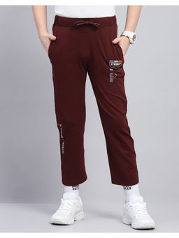 Monte Carlo - Boys Maroon Regular Fit Mid Rise Trackpant
