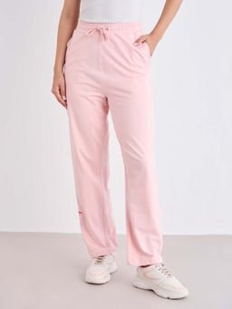 Styli - Women Pink Straight Leg Drawstring Trackpant