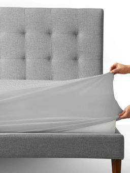 Story@Home - Single Mattress Protector (TPU Fabric, Cotton) Light Grey