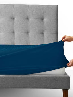 Story@Home - Single Mattress Protector (TPU Fabric, Cotton) Royal Blue