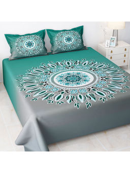 Story@Home - Microfiber King Size Bedsheet with 2 Pillow Covers Traditional Ethnic Print