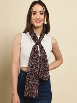 Trend Arrest - Black Floral Printed Scarf
