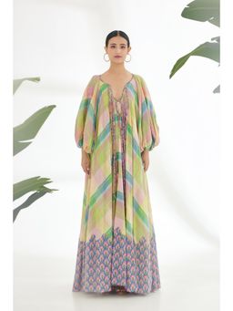 Nikasha - Multi-Color Maxi Dress with Tassel Detail