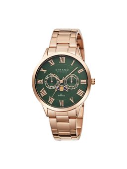 Strand by Obaku - Moon Mint Moonphase Multifunction Green Round Dial Mens Watch - S728GMVESV