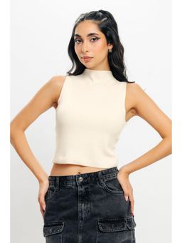 FREAKINS - High Neck Ribbed Crop Top