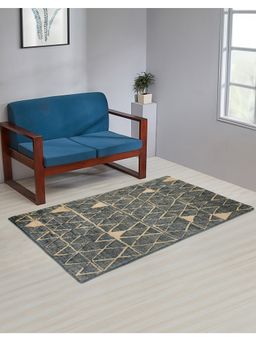 Fabindia - Navy Siyahi Jute Hand Woven Dhurrie