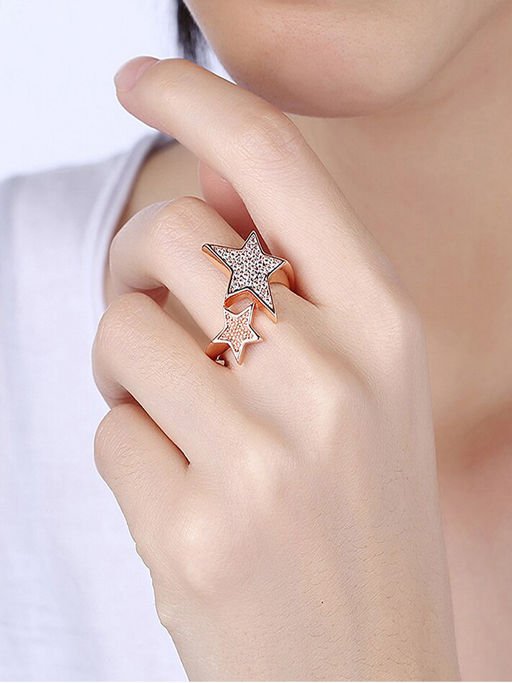 Jewels Galaxy Delicate Star Ad Adjustable Ring Jewellery for Women