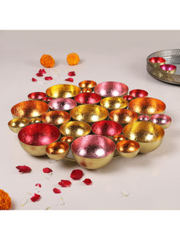 HomeTown - Aruba Iron Table Top Tealight Holder In Multi-Color