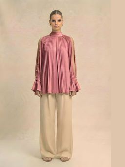 NEORA BY NEHAL CHOPRA - Mauve Bemberg High NeckTop