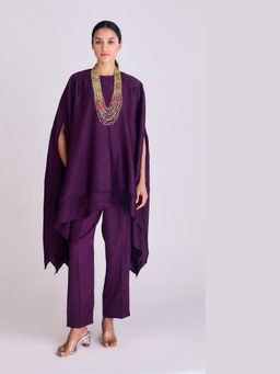 Basanti Kapde aur Koffee - Purple Asymmetric Co-Ord Set