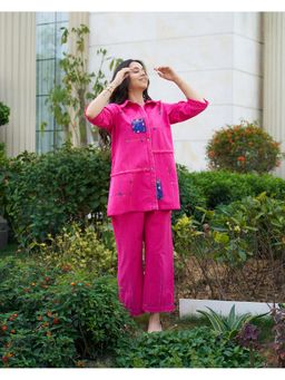Vaaya - Pink Cotton Embroidered Co-ord Set