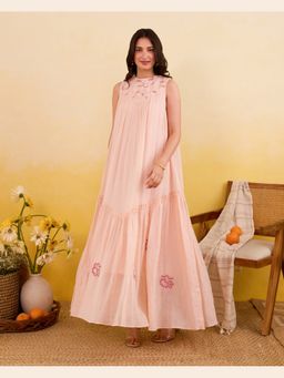 Taro India - Apricot Bloom A Line Maxi Dress