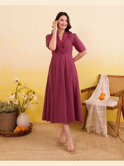 Buy Taro India Mulberry Muse A Line Midi Dress (XS) Online