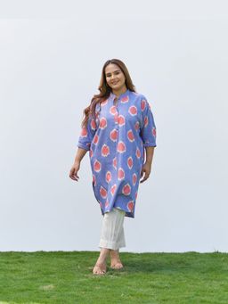 Vaaya - Blue Ikat Self Design Kurta