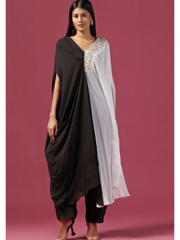 "Two Sisters" by Gyans - Black and White Kaftan with Pant