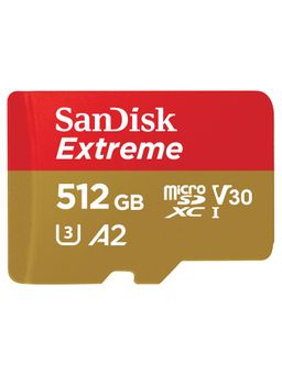 SanDisk - Extreme uSD, Memory Card, 160MB/s R, 90MB/s W, U3,V30,A2, 512GB, for 4K on Smartphone, Action Cams, Drones
