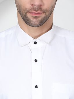 Aham-Vayam - Men's Navy Blue Shirt with Pant, Waistcoat, Jacket and Bow Tie