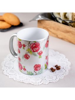 KOLOROBIA - Premium Tea & Coffee Mugs Inspiby White Floral Design (325ml)