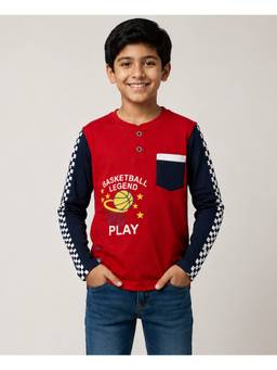 3PIN - Boys Cotton Printed Full Sleeve T-Shirt