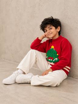 Little Surprise Box - XMAS Tree Star Knitted Winter Christmas Sweater