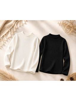 AWW HUNNIE - Woollen Full Sleeves High Neck T-shirts (Pack Of 2)