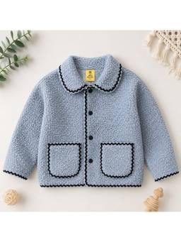 AWW HUNNIE - Fleece Full Sleeves Jackets with Pockets - Blue