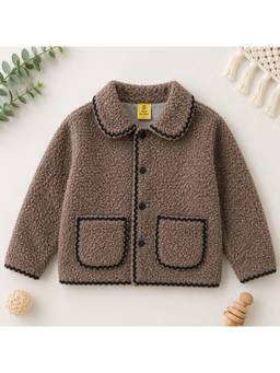 AWW HUNNIE - Fleece Full Sleeves Jackets with Pockets - Brown