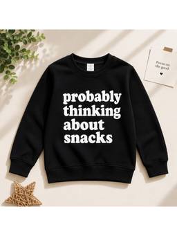 AWW HUNNIE - Terry Full Sleeves Round Neck Sweatshirt- Black
