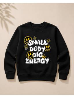 AWW HUNNIE - Terry Full Sleeves Round Neck Sweatshirt- Black