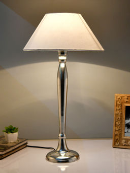 Homesake - Ovoid Chrome Table Lamp White Cone Shade