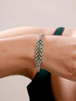 Voylla - Sparkling Elegance Emerald Vine Cz Bracelet