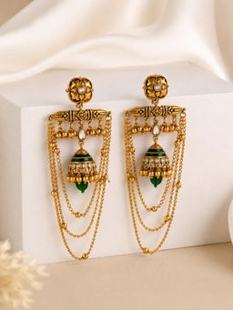 Voylla - Trendy Meher Noor Chain Jhumki Earrings