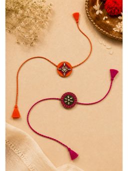 WHE - Handmade Kundan Rakhi Combo (Pack of 2)