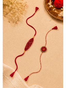 WHE - Orange Handmade Crochet Rakhi Combo (Pack of 2)